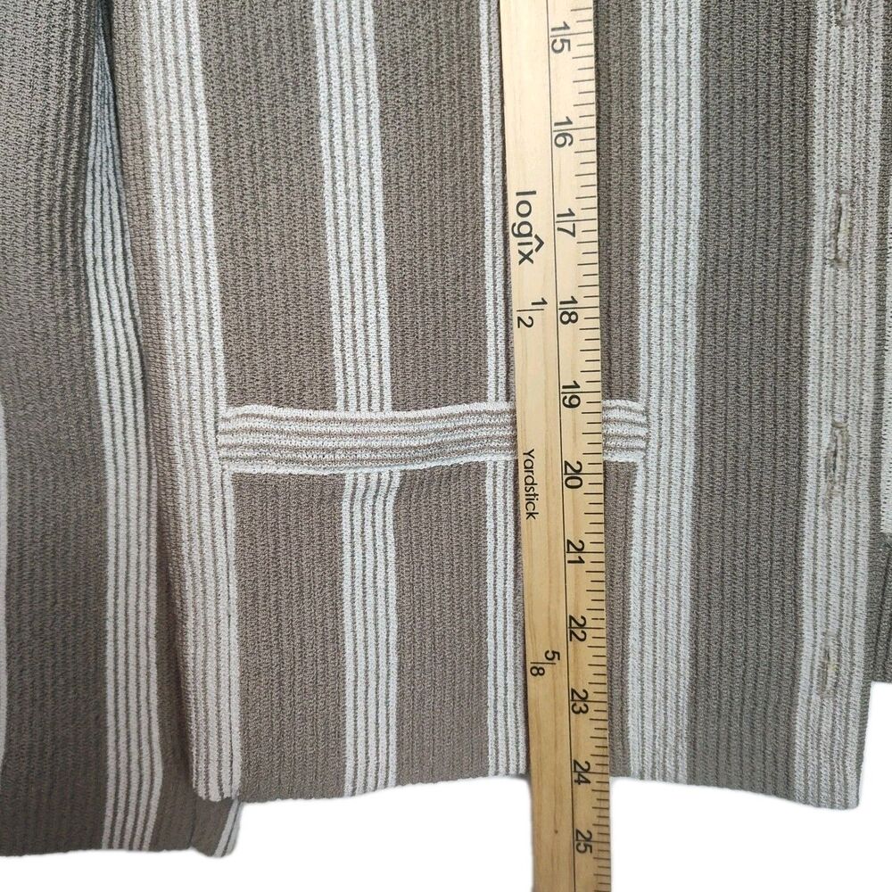 VTG Castleberry London New York Button-up Cardigan Blazer, M, brown stripes - Picture 6 of 9